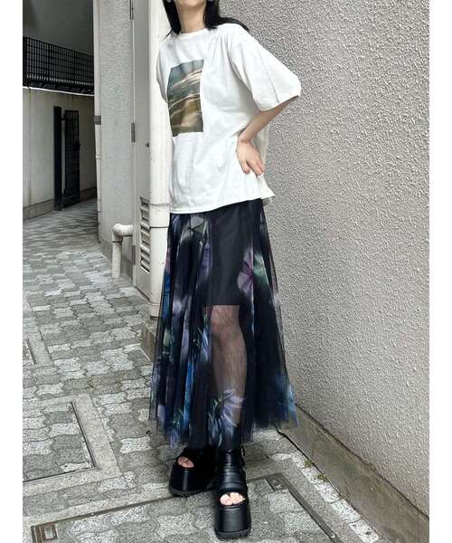 MURUA(ムルーア)の「プリントオーバーTシャツ 夏服(Tシャツ/カットソー・レディース・ブラウン/その他1/ブラック・FREE)」の18枚目の写真