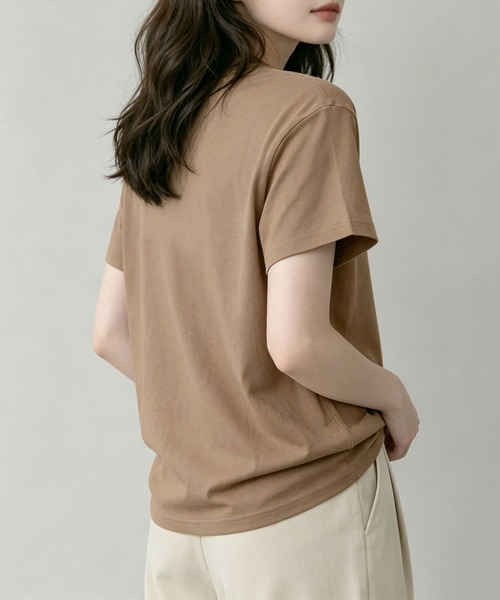 aimoha（アイモハ）の「英字メッセージロゴ半袖Tシャツ（Tシャツ/カットソー・レディース・ブルー/ブラウン/ホワイト・L/M）」の12枚目の写真