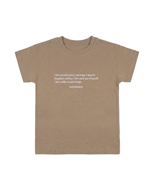 aimoha（アイモハ）の「英字メッセージロゴ半袖Tシャツ（Tシャツ/カットソー・レディース・ブルー/ブラウン/ホワイト・L/M）」の13枚目の写真