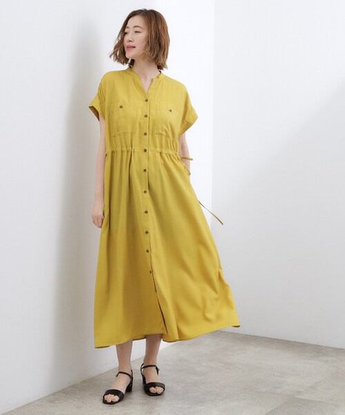 grove(グローブ)の「【洗える/体型カバー】ウエストドロストワンピース(ワンピース・レディース・マスタード/ブラック/ブラウン系その他・02/03/01/04/05)」の9枚目の写真