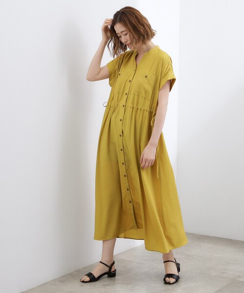 grove(グローブ)の「【洗える/体型カバー】ウエストドロストワンピース(ワンピース・レディース・マスタード/ブラック/ブラウン系その他・02/03/01/04/05)」の10枚目の写真