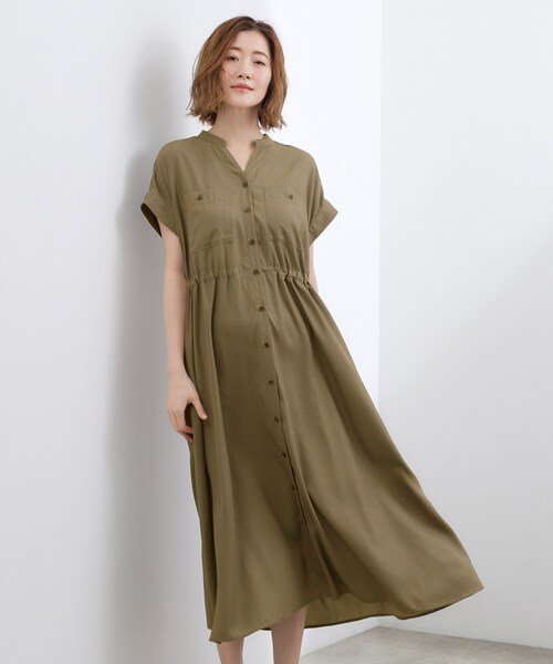grove(グローブ)の「【洗える/体型カバー】ウエストドロストワンピース(ワンピース・レディース・マスタード/ブラック/ブラウン系その他・02/03/01/04/05)」の12枚目の写真