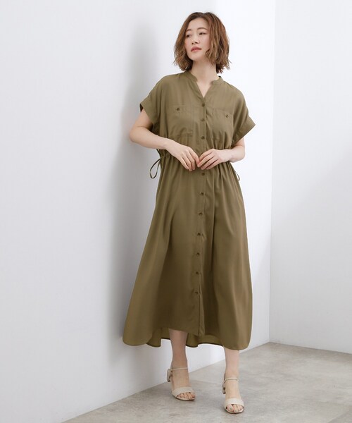 grove(グローブ)の「【洗える/体型カバー】ウエストドロストワンピース(ワンピース・レディース・マスタード/ブラック/ブラウン系その他・02/03/01/04/05)」の14枚目の写真