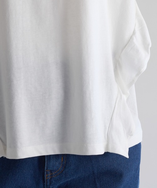 PREFERIR(プレフェリール)の「綿100%ダブルフレアスリーブTシャツ/二の腕カバー(Tシャツ/カットソー・レディース・ホワイト/ブラック/カーキ/ピンクベージュ・MEDIUM)」の21枚目の写真