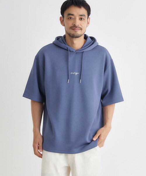 BACK NUMBER(バックナンバー)の「BACK NUMBER(バックナンバー)TRPU半袖パーカー(Tシャツ/カットソー・メンズ・ブラック/ブルー/ライトグレー・S/L/M/XL)」の4枚目の写真