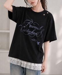 RESHAM（レーシャム）の「【82】筆記体ロゴ刺繍 アイレット クルーネックTシャツ/ユニセックス/レディース/メンズ（Tシャツ/カットソー）」