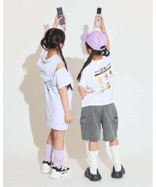 minimal(ミニマル)の「【サーティワン アイスクリーム】【接触冷感】バックプリントルーズ半袖Tシャツ(Tシャツ/カットソー・キッズ・オフホワイト/ブラック/ピンク/サックスブルー・110cm/100cm/140cm/130cm/120cm)」の11枚目の写真