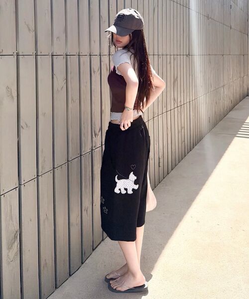 ambler(エムブラー)の「パピー パピー バermudaパンツ バーミューダ ワンタック スウェット ショートパンツ ASP902 (メランジ)(その他パンツ・レディース・その他・MEDIUM/LARGE)」の8枚目の写真