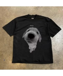 ヴィンテージライク ドッグプリント オーバーサイズTシャツ
