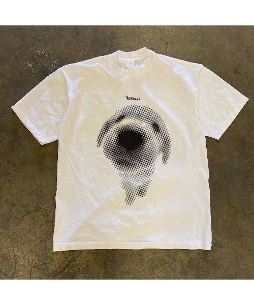 FreeZone(フリーゾーン)の「ヴィンテージライク ドッグプリント オーバーサイズTシャツ(Tシャツ/カットソー・メンズ・ブラック/ホワイト・FREE)」の3枚目の写真