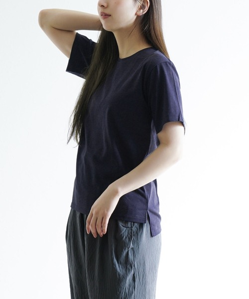 zootie（ズーティー）の「汗吸わないTシャツ［スタンダード］（Tシャツ/カットソー・レディース・コーラル/グレイッシュベージュ/杢グレー/ネイビー/オフホワイト/ミント/ブラック・L/3L/M/LL）」の6枚目の写真