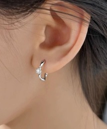 YU-KA:ワンポイントフープピアス One-point hoop earrings