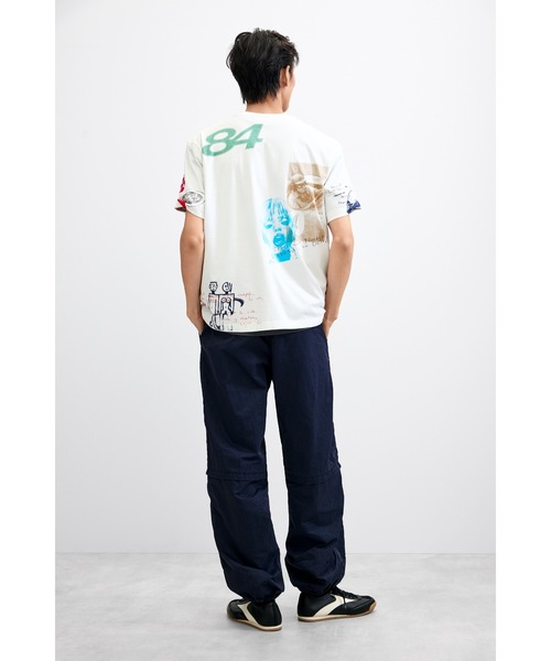 Desigual(デシグアル)の「マルチカラー グラフィック コラージュ Tシャツ【2026秋冬新作】(シャツ/ブラウス・メンズ・ホワイト・S/XL/XS/M/L)」の3枚目の写真