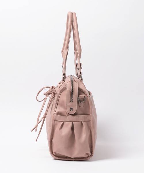 Heather（ヘザー）の「【PC収納可】LACE UP リボンボストンBAG　1044884（トートバッグ・レディース・アイボリー/ブラック/ピンク・ONE SIZE）」の8枚目の写真