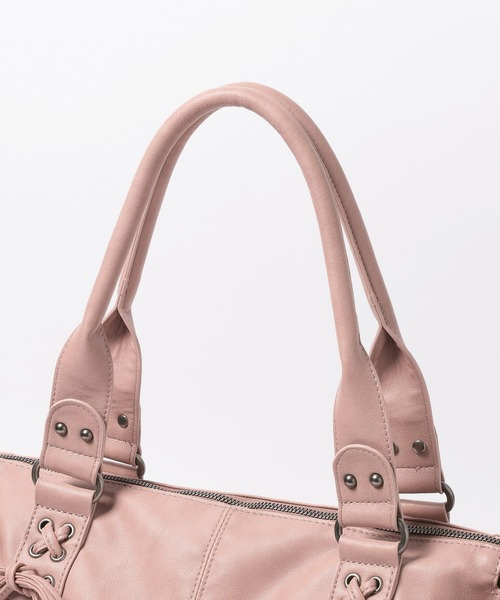 Heather（ヘザー）の「【PC収納可】LACE UP リボンボストンBAG　1044884（トートバッグ・レディース・アイボリー/ブラック/ピンク・ONE SIZE）」の12枚目の写真
