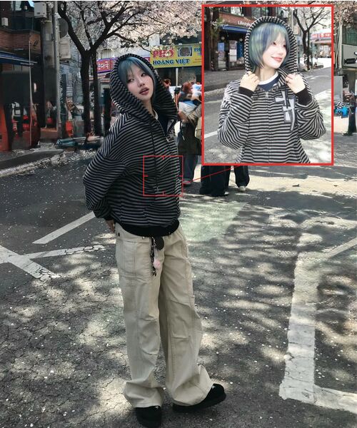 FERNOV(ペルノブ)の「ストライプクロスフードジップアップ(パーカー・レディース・その他・3/2)」の14枚目の写真