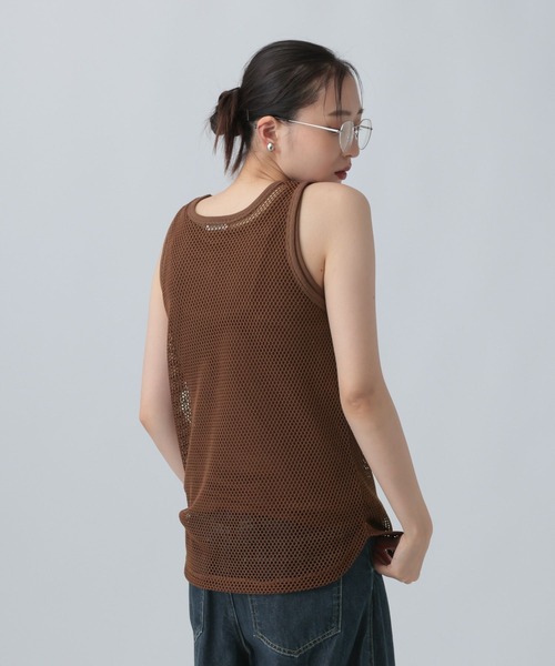 LEPSIM(レプシィム)の「メッシュタンクトップ《2点セット》 816110(タンクトップ・レディース・アイボリー/ブラウン/ブラック・FREE)」の9枚目の写真