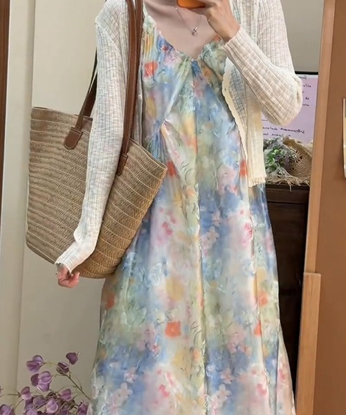 LUCPY(ラクピー)の「フラワーシアーキャミワンピース(ワンピース・レディース・ピンク・X-LARGE/LARGE/MEDIUM/SMALL)」の4枚目の写真