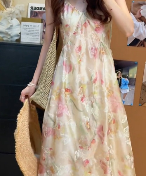 LUCPY(ラクピー)の「フラワーシアーキャミワンピース(ワンピース・レディース・ピンク・X-LARGE/LARGE/MEDIUM/SMALL)」の5枚目の写真