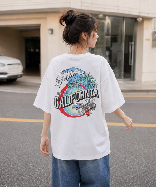 sunny branch(サニーブランチ)の「★Bd★ピグメント加工 ポケット付きバックプリント クルーネックTシャツ(Tシャツ/カットソー・レディース・ホワイト/ベージュ・MEDIUM)」の2枚目の写真