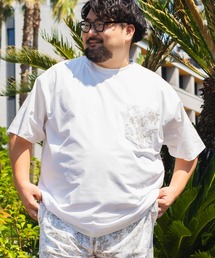 Tシャツ 半袖 メンズ 大きいサイズ 陽遮 柄ポケット 裏地メッシュ クルーネック カットソー B&T CLUB (ビーアンドティークラブ)