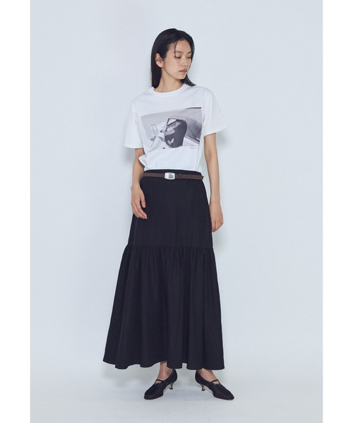 1er Arrondissement(プルミエアロンディスモン)の「フィブリルポプリンティアードスカート(スカート・レディース・ブラウン系その他5/ブラック系その他3・38/36)」の6枚目の写真