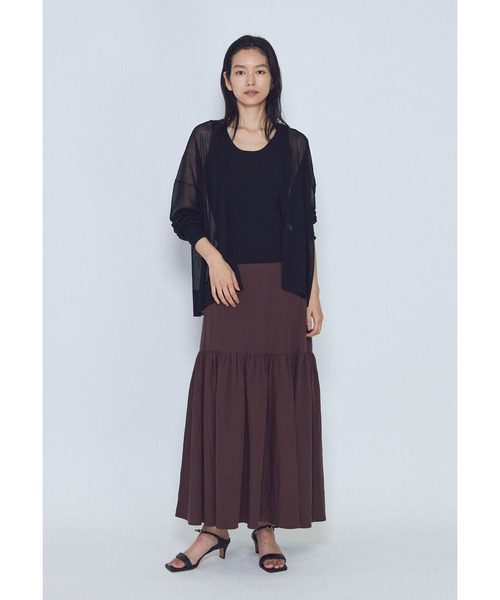 1er Arrondissement(プルミエアロンディスモン)の「フィブリルポプリンティアードスカート(スカート・レディース・ブラウン系その他5/ブラック系その他3・38/36)」の14枚目の写真
