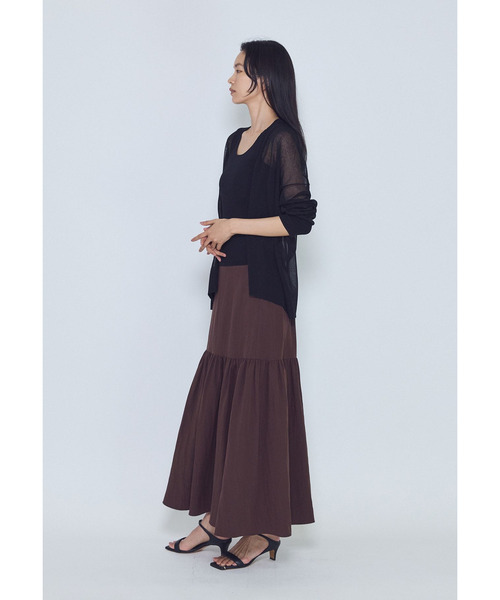 1er Arrondissement(プルミエアロンディスモン)の「フィブリルポプリンティアードスカート(スカート・レディース・ブラウン系その他5/ブラック系その他3・38/36)」の15枚目の写真