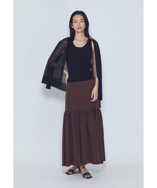 1er Arrondissement(プルミエアロンディスモン)の「フィブリルポプリンティアードスカート(スカート・レディース・ブラウン系その他5/ブラック系その他3・38/36)」の17枚目の写真