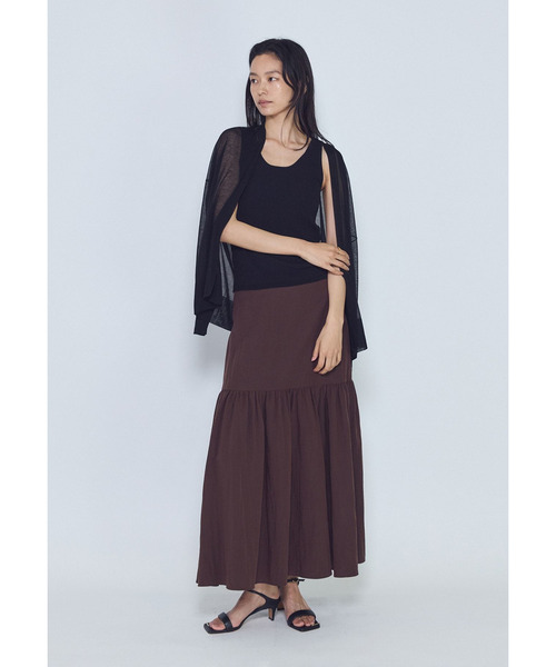 1er Arrondissement(プルミエアロンディスモン)の「フィブリルポプリンティアードスカート(スカート・レディース・ブラウン系その他5/ブラック系その他3・38/36)」の18枚目の写真
