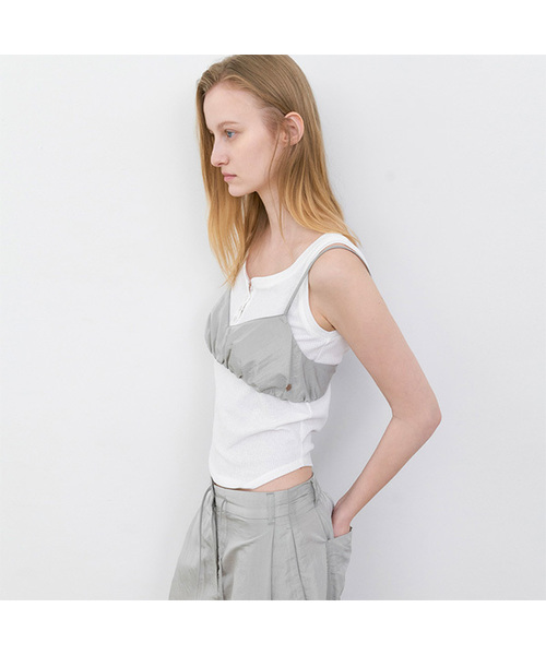 ATELIER NAIN(アトリエナイン)の「YU NYLON STRING BUSTIER (BL-4420)(Tシャツ/カットソー・レディース・シルバー/ブラウン・FREE)」の2枚目の写真