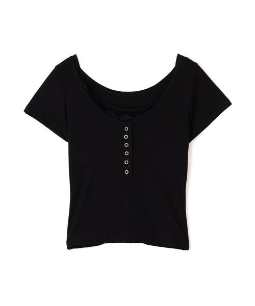 FREE'S MART(フリーズマート)の「◆キャミレイヤード風ヘンリーネックカットソー(Tシャツ/カットソー・レディース・ホワイト/ブラック・FREE)」の21枚目の写真