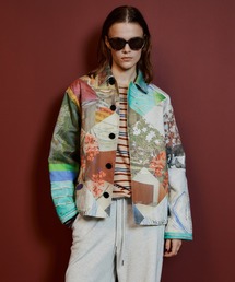 check stand collar blouson / チェックスタンドカラーブルゾン