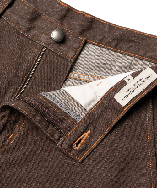 EDINBURGH CLUB(エディンバラクラブ)の「WIDE FIT DENIM PANTS (BROWN)(デニムパンツ・メンズ・ブラウン・SMALL/MEDIUM/LARGE/X-LARGE)」の4枚目の写真