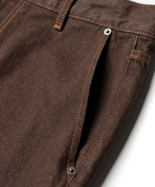 EDINBURGH CLUB(エディンバラクラブ)の「WIDE FIT DENIM PANTS (BROWN)(デニムパンツ・メンズ・ブラウン・SMALL/MEDIUM/LARGE/X-LARGE)」の5枚目の写真