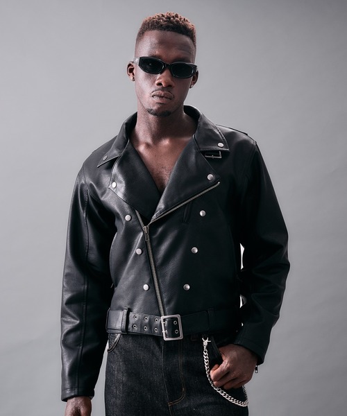 ANDER HUNK(アンダーハンク)の「Metal Button Double Riders Jacket/メタルボタンダブルライダースジャケット(ライダースジャケット・メンズ・ブラック・MEDIUM/SMALL/LARGE)」の8枚目の写真