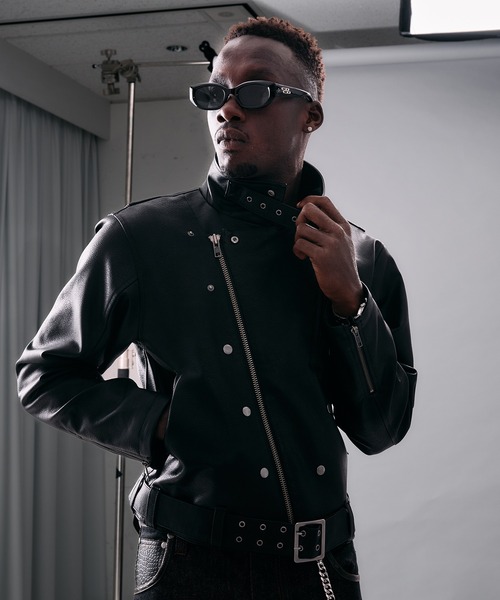 ANDER HUNK(アンダーハンク)の「Metal Button Double Riders Jacket/メタルボタンダブルライダースジャケット(ライダースジャケット・メンズ・ブラック・MEDIUM/SMALL/LARGE)」の6枚目の写真
