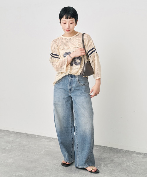 Spick & Span（スピックアンドスパン）の「《別注》athletic wear MASON メッシュフットボール*（Tシャツ/カットソー・レディース・ネイビー/アイボリー・FREE）」の18枚目の写真