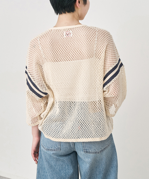 Spick & Span（スピックアンドスパン）の「《別注》athletic wear MASON メッシュフットボール*（Tシャツ/カットソー・レディース・ネイビー/アイボリー・FREE）」の22枚目の写真