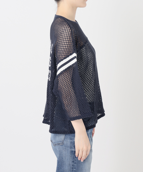 Spick & Span（スピックアンドスパン）の「《別注》athletic wear MASON メッシュフットボール*（Tシャツ/カットソー・レディース・ネイビー/アイボリー・FREE）」の6枚目の写真