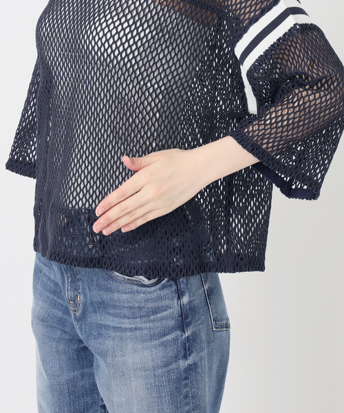 Spick & Span（スピックアンドスパン）の「《別注》athletic wear MASON メッシュフットボール*（Tシャツ/カットソー・レディース・ネイビー/アイボリー・FREE）」の8枚目の写真