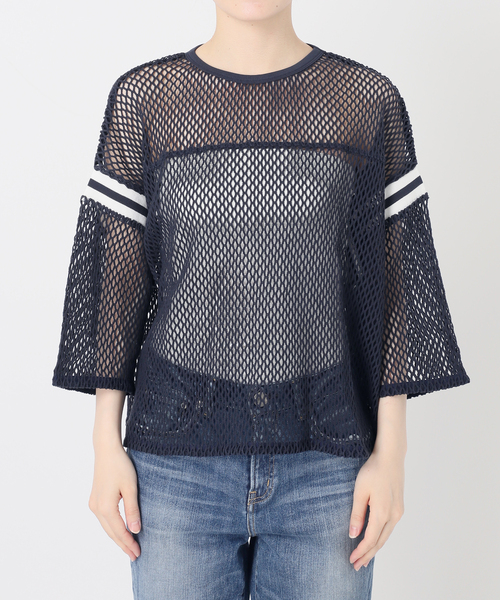 Spick & Span（スピックアンドスパン）の「《別注》athletic wear MASON メッシュフットボール*（Tシャツ/カットソー・レディース・ネイビー/アイボリー・FREE）」の14枚目の写真