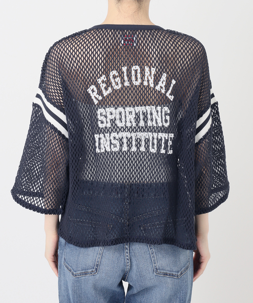 Spick & Span（スピックアンドスパン）の「《別注》athletic wear MASON メッシュフットボール*（Tシャツ/カットソー・レディース・ネイビー/アイボリー・FREE）」の15枚目の写真