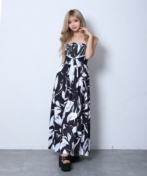 BLACKQUEEN(ブラッククイーン)の「【BLACKQUEEN】リゾート柄マキシワンピース(ワンピース・レディース・ホワイト/ブラック・M)」の15枚目の写真