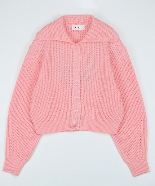 VLETI(ブレッティ)の「Cotton Calla Ribbed Knit Cardigan (Pink)(カーディガン/ボレロ・レディース・ピンク・FREE)」の2枚目の写真