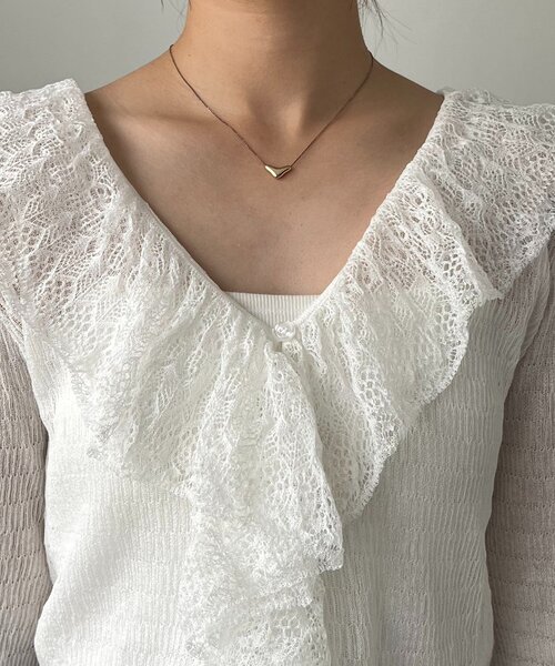 CAPRICIEUX LE'MAGE（カプリシューレマージュ）の「レースフリルカーディガン（Tシャツ/カットソー・レディース・ミント/ブラウン/ホワイト・FREE）」の16枚目の写真