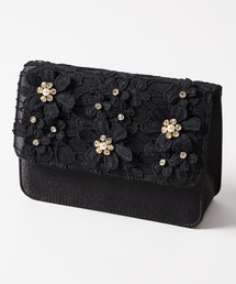 AIMER | 3Dフラワー刺繍スクエアクラッチパーティーバッグ(クラッチバッグ)