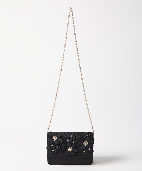 AIMER(エメ)の「3Dフラワー刺繍スクエアクラッチパーティーバッグ(クラッチバッグ・レディース・ブラック/ベージュ・FREE)」の10枚目の写真