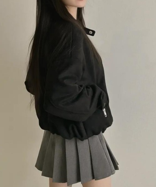 semplice（センプリチェ）の「ショートコート【韓国ファッション】（その他アウター・レディース・ブラック/ブラウン・F）」の3枚目の写真