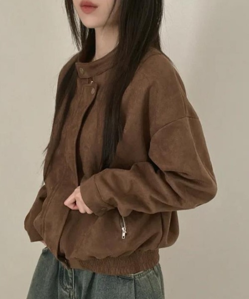 semplice（センプリチェ）の「ショートコート【韓国ファッション】（その他アウター・レディース・ブラック/ブラウン・F）」の10枚目の写真